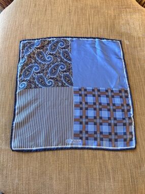 J.Z. Richards Blue 100% Silk Pocket Square